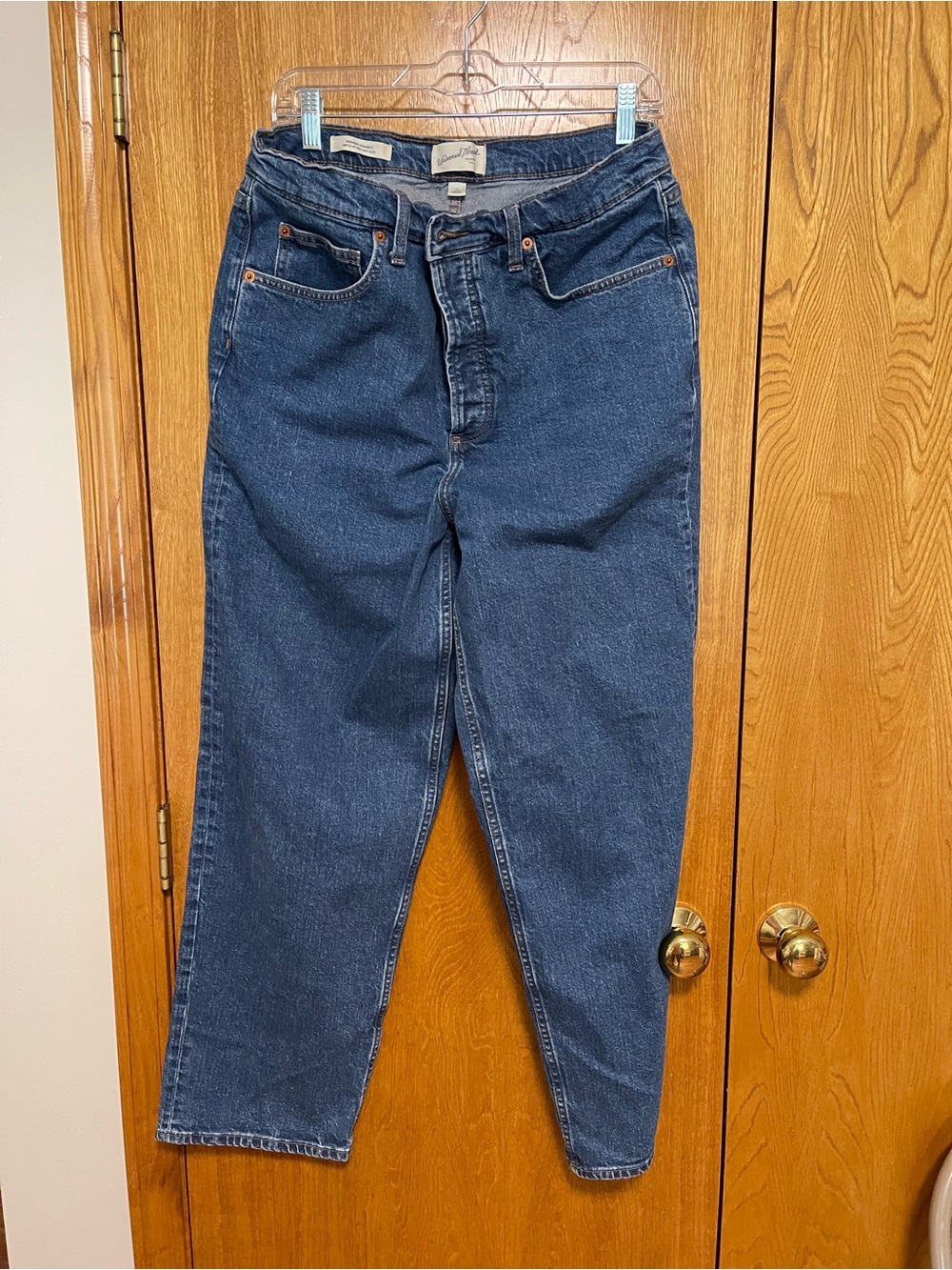 Universal Thread Women's Boyfriend Jeans in Dark Blue Denim